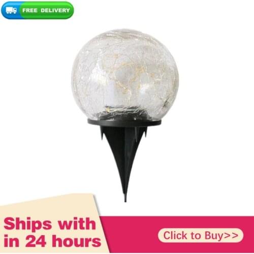 Cracked Glass Ball Led Solar Light For Garden Deco Outdoor Solar Courtyard Light Automatical Sensor Street Lights Buried Light