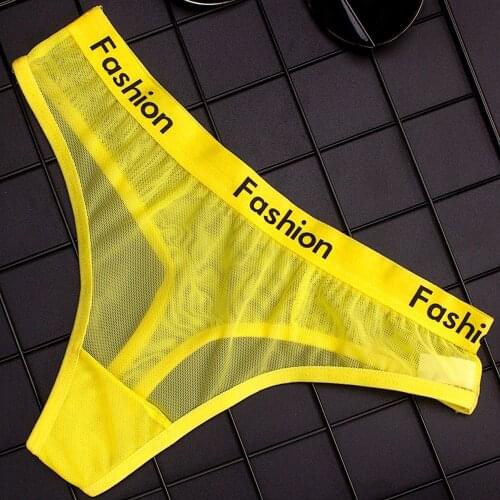 Wrap Design Sexy Ladies Cotton Mesh Transparent Panties Thongs String Fashion Low-Rise Women Underwear Seamless Briefs 2018