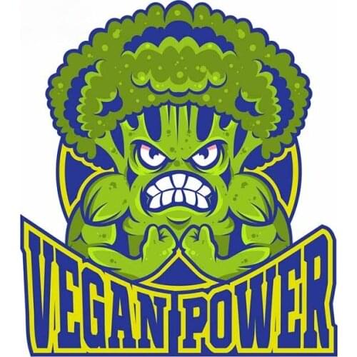 Creative Vegan Power Graphics Funny Car Stickers Vinyl Decals Waterproof Occlusion Scratch Car Assessoires Decor Kk13*12cm