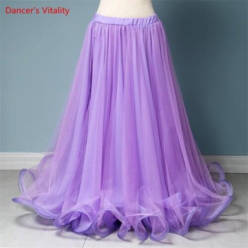 Belly Dance Skirt New Yarn Skirt Fairy Adult Childrens Long Skirt Sexy Big Swing Skirt High-End Custom Balroom Dance Skirt