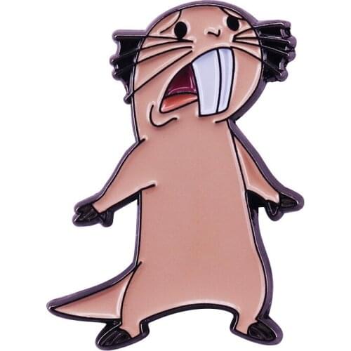 Animal Surprised Hamster Cute Cartoon Metal Enamel Lapel Clothes Coats Backpack Bag Badge Brooch Pin Accessories