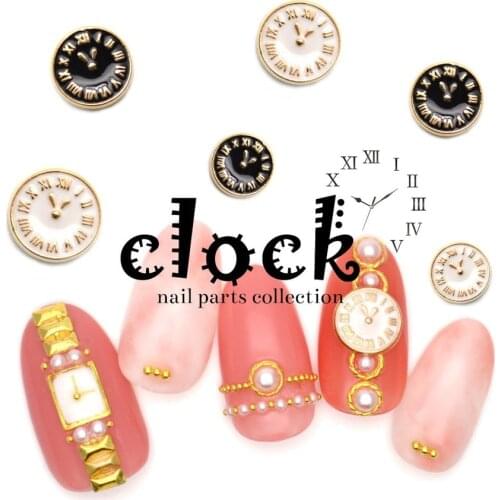 10pcs/bag Japan Korea 3D Nail Art Decoration Metal Kawaii Alarm clock DIY Charm Nail Styling Tools