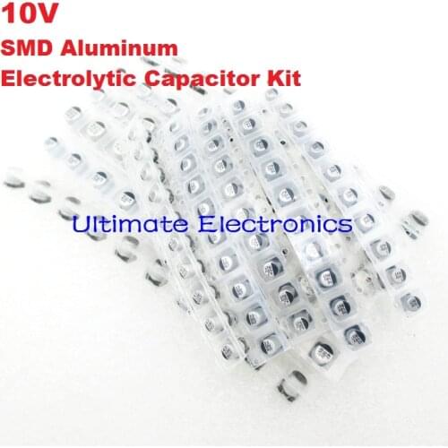 140Pcs/Lot 9values 22uF-1000uF 10V SMD Aluminum Electrolytic Capacitor Assorted Kit Set Samples Kit
