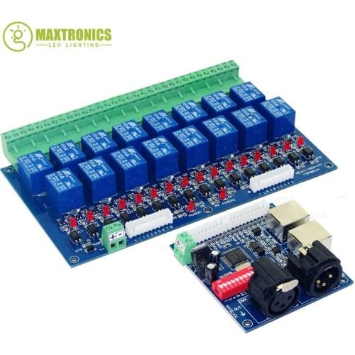16CH Relay switch dmx512 Controller,relay output,DMX relay control,16way relay switch(max 10A),high voltage led