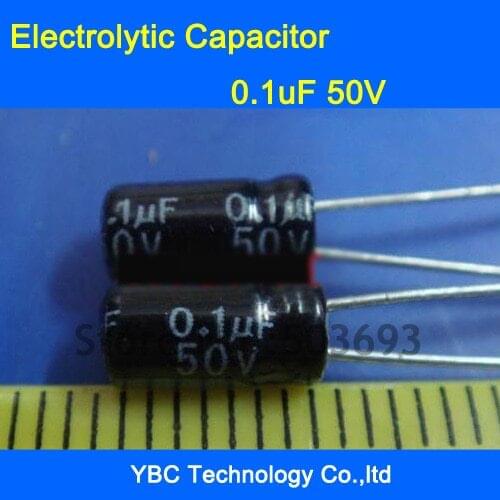 200pcs/lot 0.1uF 50V 105 Radial Electrolytic Capacitor 5*11mm