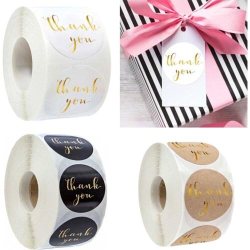 500pcs Round Thank You Stickers Scrapbooking DIY Seal Labels Wedding Party Package Stationery Invitations Sticker 3 Styles