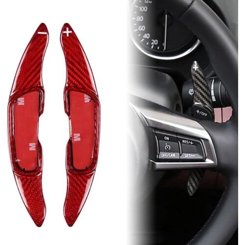 Car Styling Real Carbon Fiber Shift Steering Wheel Shifter Paddle For Mazda 3 6 2014-2017 & CX-3 CX3 2016-2017 & CX5 2013-2016