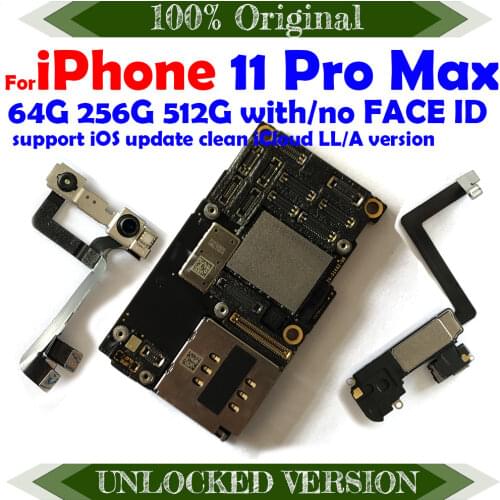 Good Working Factory Unlocked Motherboard For iPhone 11 Pro max Without with Face ID IOS Update Support 4G LTE Motherboard LBS