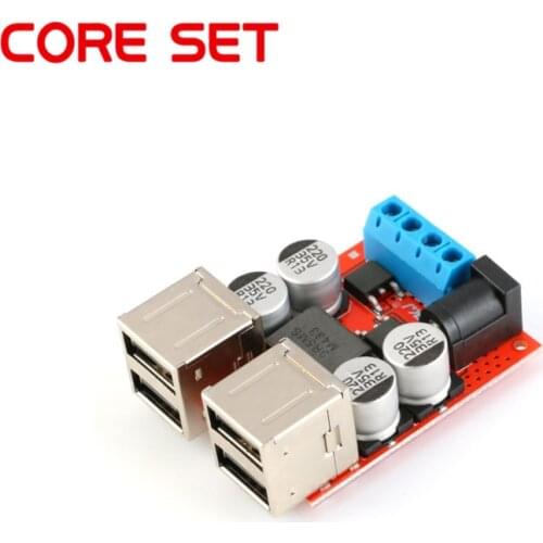 DC-DC 8V-35V To 5V 8A Vehicle Charge Board Power Supply Depressurization Module 4 Port USB Output Mobile Charger Step Down Buck