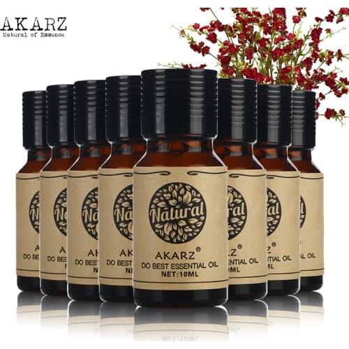 AKARZ Famous brand value meals Tea Tree Rose Frankincense Lotus Clary Sage Clove Verbena Neem essential Oils 10ml*8
