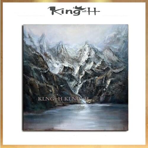 El sol naciente montañas grises pinturas pintura al óleo pintadas a mano arte de pared decoración del hogar imagen moderna pintu