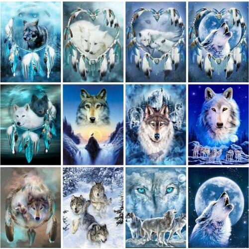 EverShine Diamond Painting Kits Wolf Diamond Embroidery Animals Cross Stitch Picture Rhinestones Diamond Art Gift Home Decor
