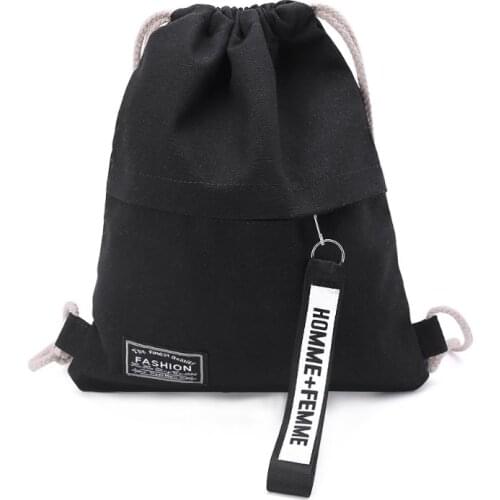 Canvas Storage School Gym Drawstring Bag Pack Rucksack Backpack Pouch