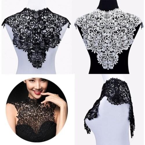 DIY handmade Wedding Dress Lace Polyester Flower Lace Neckline Fabric Collar Embellishment For Sewing Supplies Crafts Applique