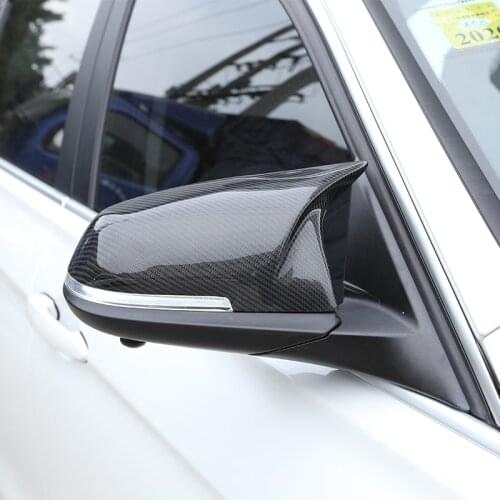 1 Pair Rearview Mirror Cover Dry Real Carbon Black For BMW Series 1 2 3 4 X M 220i 328i 420i F20 F21 F22 F23 F30 F32 F33 F36 X1