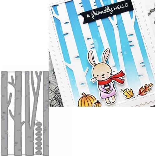 Birch Forest In Fall Metal Cutting Dies Stencils Birch Forest In Fall Die Cut For Card Making DIY New2019 Crafts Cards