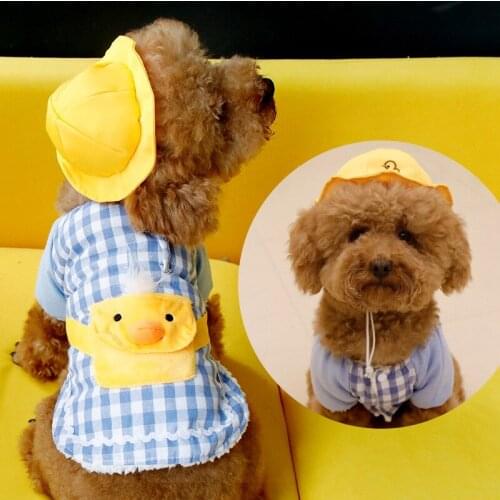 Cute Cartoon Pet Dog Clothes Spring Summer Plaid Dog Coat Jacket Puppy Clothes for Small Dogs Cats Pug Chihuahua Teddy Costume