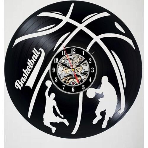 Vinyl Record Wall Clock for Basketball Sport Fans - Exciting guest room decor