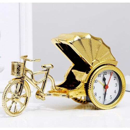 Desktop alarm clock Retro rickshaw creative alarm clock Student bedside clock Cute child alarm clock