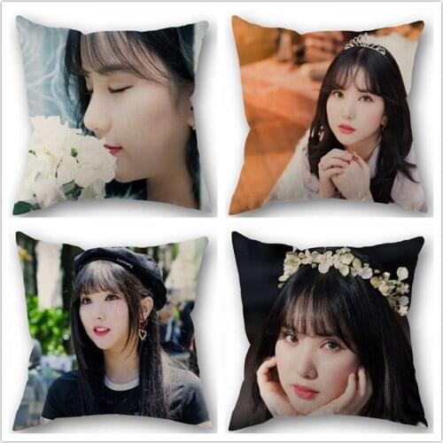 Custom GFRIEND Eunha Cotton Linen Square Zippered Pillow Cover For Office Family Customize Your Picture 45*45cm DIY