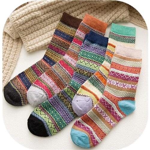 New Arrival 5 Pairs Women Socks Warm Thick Crew Sock for Ladies Winter Indoor