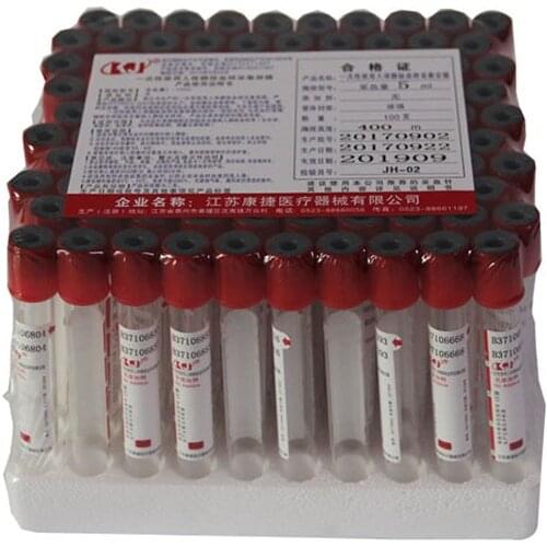 100pcs/lot 10ml Disposable Glass Vacuum No Anticoagulant Vacuum Blood Collection Tube Vacutainer