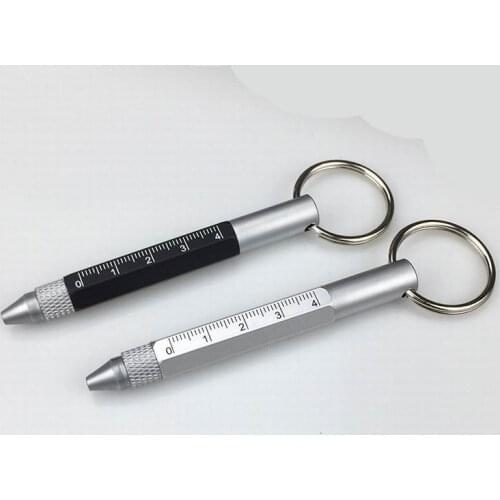 Qone 5 in 1 Multifunction Tool Ballpoint Pen High Quality Stylus Ball Touch Pen Screwdriver Pen Metal Mini Pen Keychain