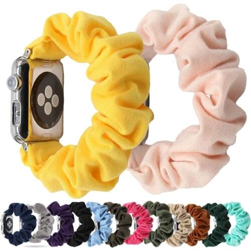 Scrunchie Elastic strap for Apple Watch Band 6 SE 5 4 Breathable Soft Sport Strap 38mm 42mm 40mm 44mm for Iwatch Series 3 2 1