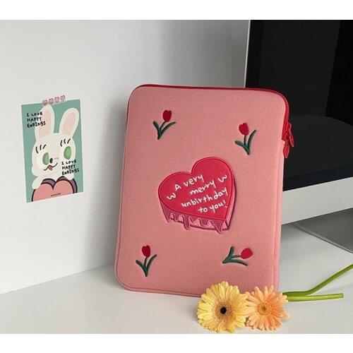 Pink Case for ipad 9.7 10.5 11inch Sleeve Letter Ins Fashion Bag for Girl Apple iPad Pro12.9" Pouch Tablet Bag New Style Case