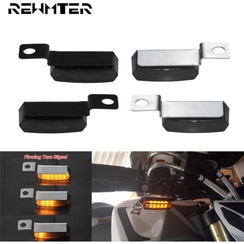 Motorcycle Mini LED Turn Signal Light Flowing Water Blinker Flashing Indicator Lamp Black/Chrome For Yamaha For Honda For Harley