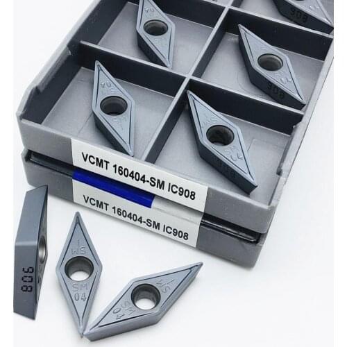 Lathe milling cutter VCMT160404 SM IC908 external turning tool carbide turning tool VCMT 160404 for stainless steel steel parts