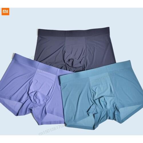 Xiaomi youpin Ice silk mens underwear seamless ice feeling breathable boxer shorts sexy youth transparent silk mask pants