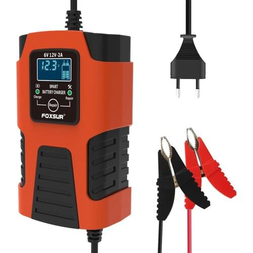 Car Motorcycle Smart 6V 12V Car Battery Charger Lead Acid Battery Charger Battery Maintainer 3-Stage Battery Desulfator