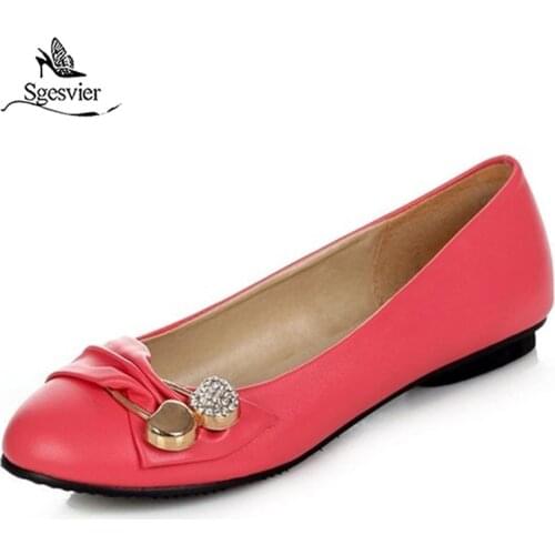 SGESVIER Spring Summer NEW fashion flats white black red pink green womens flat shoes woman ladies casual female ballet shoes