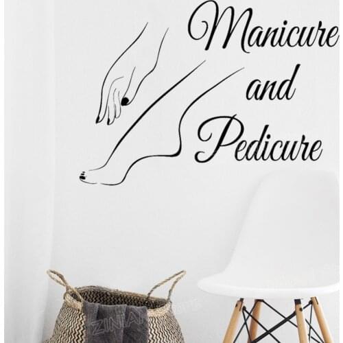 Manicure and Pedicure Sign Logo Wall Window Decal Stickers Nail Salon Art Decals Nail polish Beauty Salon Wall Decoration Z694