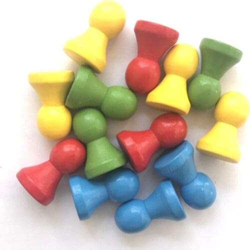 12 Pieces 21*32mm DIY Colorful Humanoid Chess Pieces Board Game Wood Games Accessories