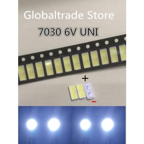 200PCS Maintenance of UNI LED LCD TV backlight lamp with light emitting diode 6V tube 7030 SMD beads UNI