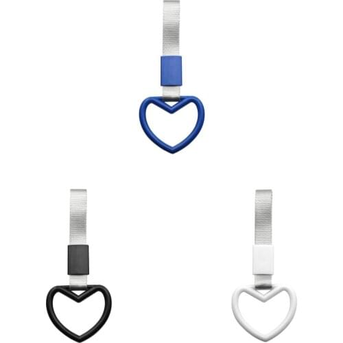 3 Pieces Heart-shaped Ring Handle Strap Train Bus Handle Charm