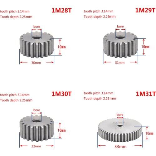 1Pcs 45# Steel Spur Gear 1Modulus 28-43 Teeth Metal Gear Thickness 10mm