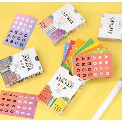 48 pcs Number Digital Sticker Letter Alphabet Cute Planner Notebook Journaling Stickers Scrapbooking Decorative Stationery