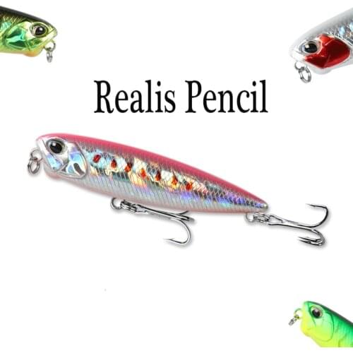 65mm 5.5g Floating Pencil Lure Topwater Stickbait Surface Popper Wobbler For Trout Bass Pike Good Quality Ice Fishing Lures