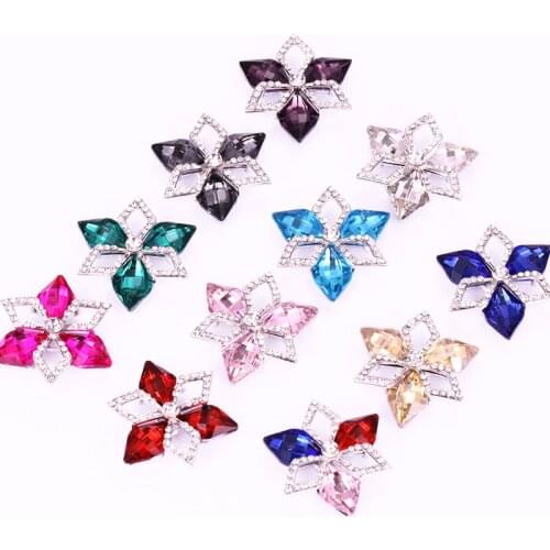 Pipatian Metal Alloy Accessory Glue Crystal Decoration Multi Color Rhinestone Clothes Brooch Sticker Handmade Crafts Gems