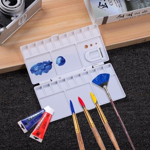 Atercolor Renovate Cover Pigment Box Watercolor Paint Tray Box Painting Tool Artistic Supply Plastic Folding Watercolor Palette