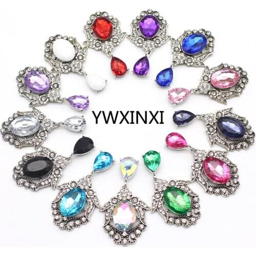 YWXINXI 5Pcs new shiny rhinestone flat brooch, DIY fashion gorgeous costume wedding invitation holiday creative decoration