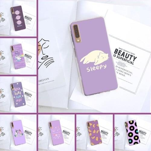 For Samsung Galaxy A6 A8 Plus 2018 Case Silicone Purple Cat Unicorn Cover For Samsung A3 A5 2016 2017 A6 A7 A8 2018 Phone Case