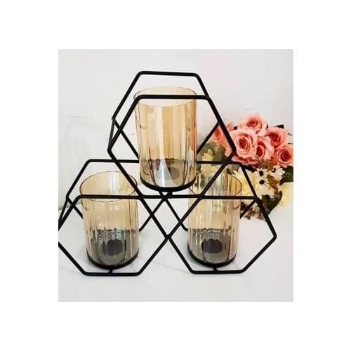 Emka Black Wrought Iron 3 pcs Candle holder