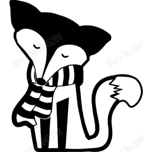 Fox Design Car Decals Cute Fox Protection Wildlife Protection Environment Car Notebook Window Stickers Decorated H120