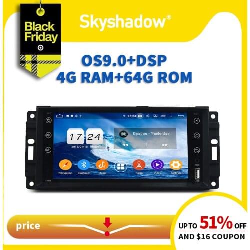 DSP Android 10.0 4G + 64G Car DVD Player GPS map RDS Radio wifi Bluetooth 4.2 For Jeep Sebring Grand Cherokee Compass Wrangler