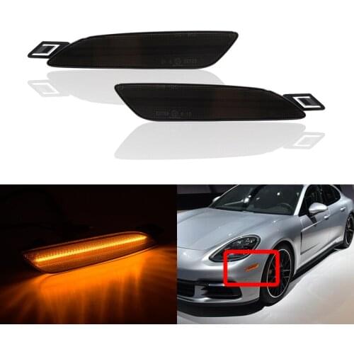 Smoked Lens Front Fender Led Side Marker Lights Auto Turn Signal Lamps For Porsche Panamera 2014 2015 2016 US Version