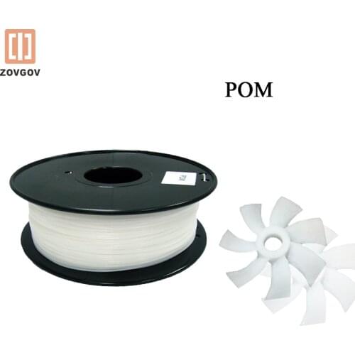 Acetal Delrin POM White Black ZOVGOV 3D Printer Filament 1.75mm 1kg Makerbot, Reprap, UP, Afinia, Flash Forge and all other FDM